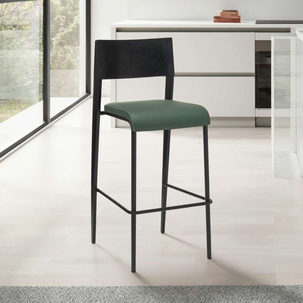 Bar Stool with Leather Seat